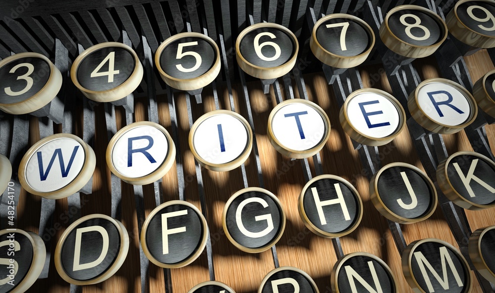 Typewriter with Writer buttons, vintage