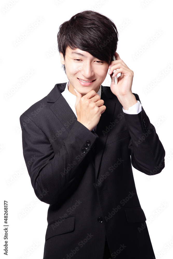 handsome business man using mobile phone