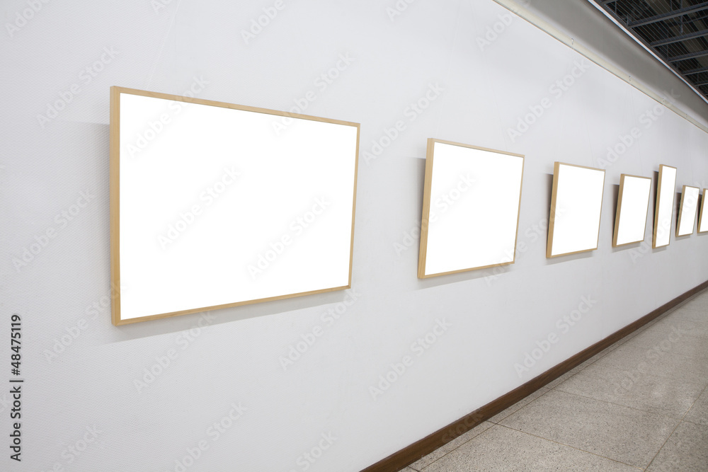 empty frames in museum