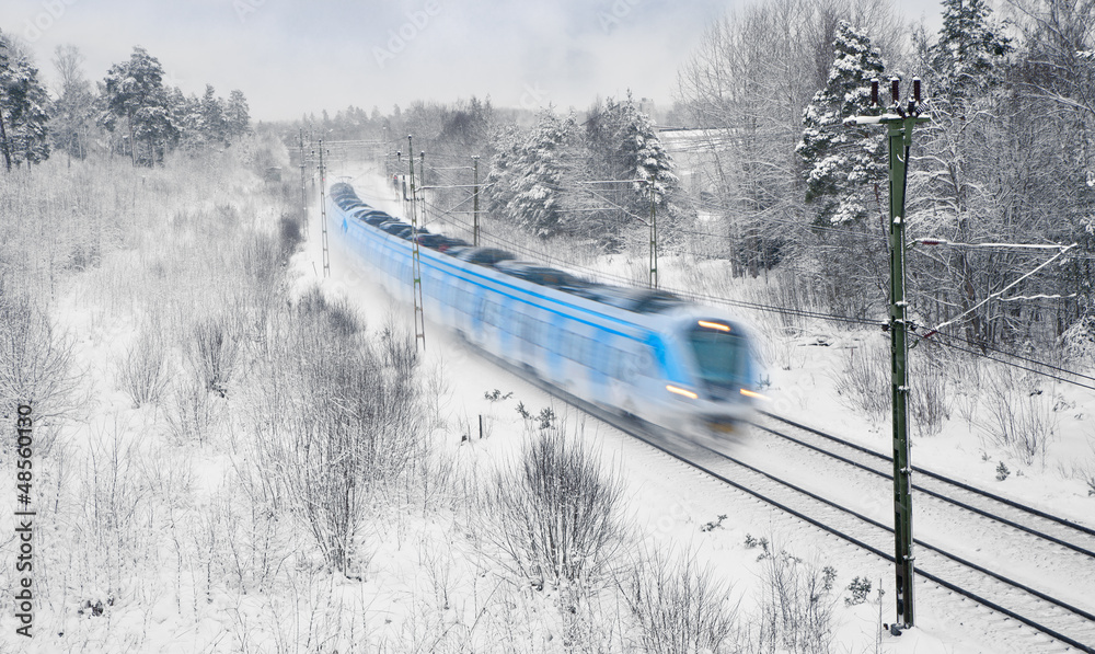 雪地里的火车