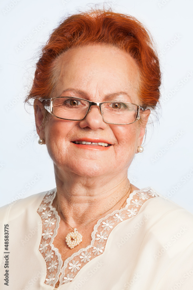 retired woman expressing positivity