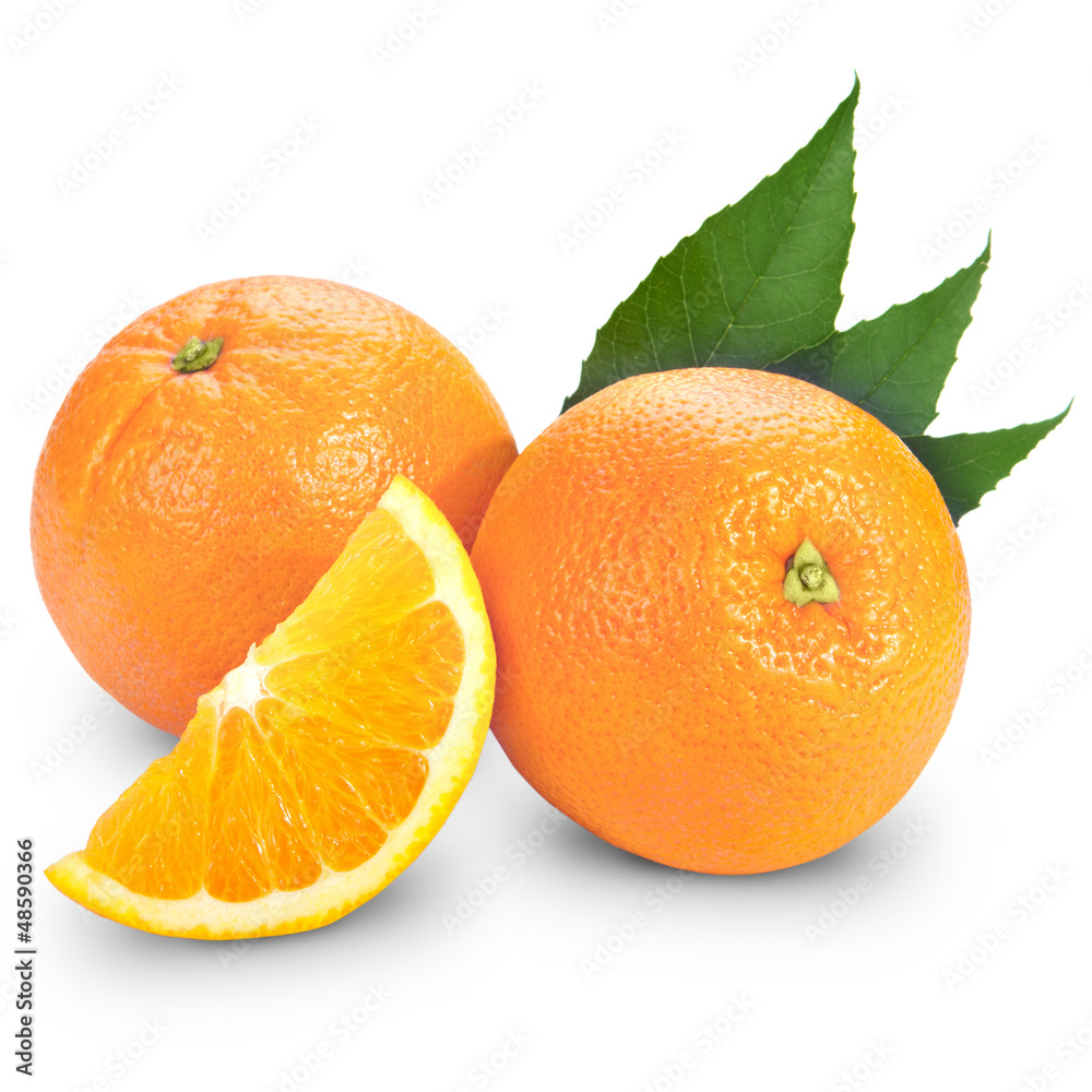 Orange fruit isolated on white background