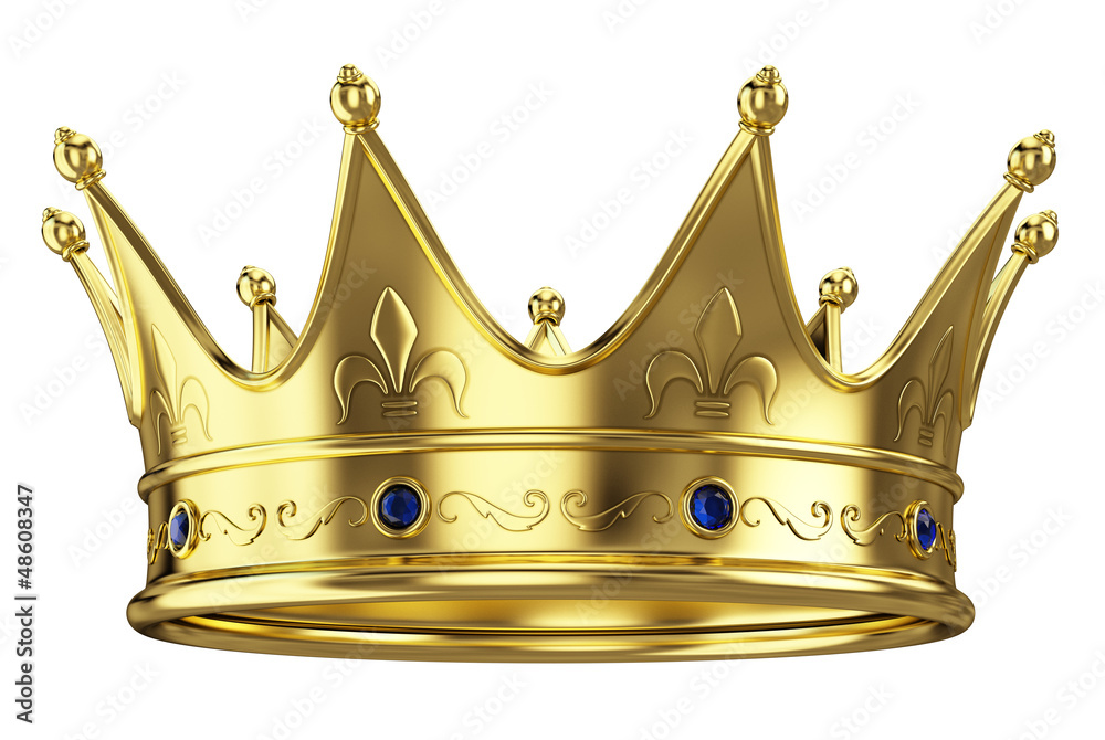 Gold crown isolated on white background