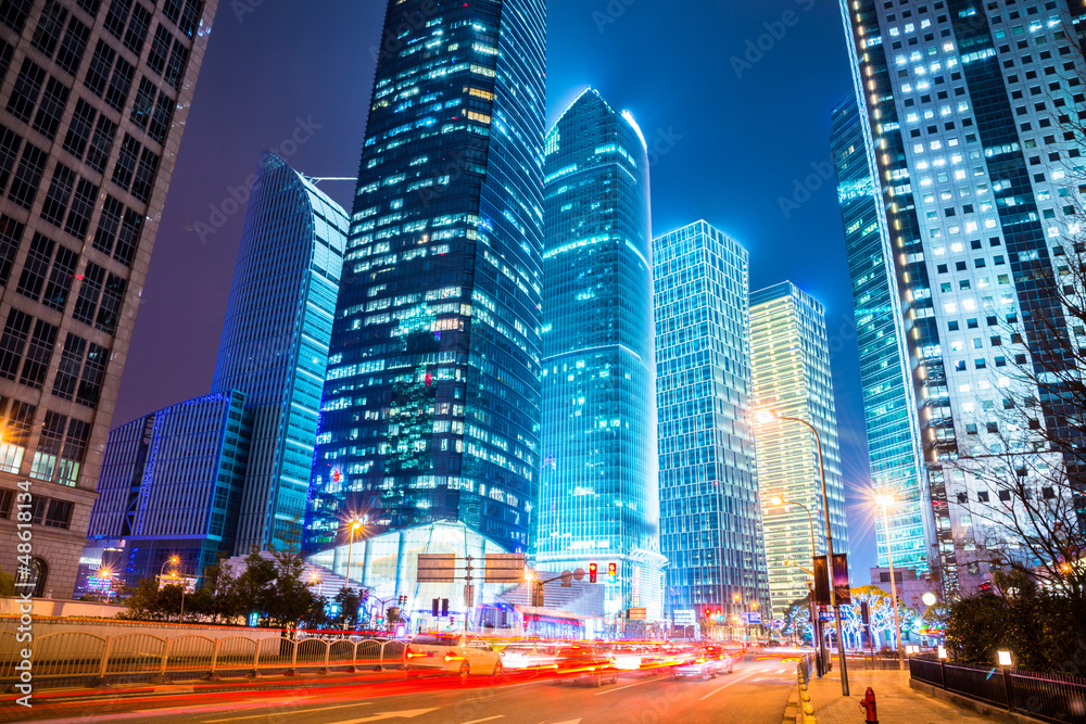 night scene of modern city