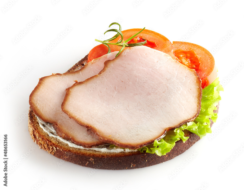 bread with smoked pork fillet