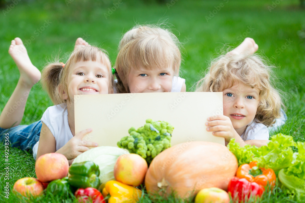 Children having picnic