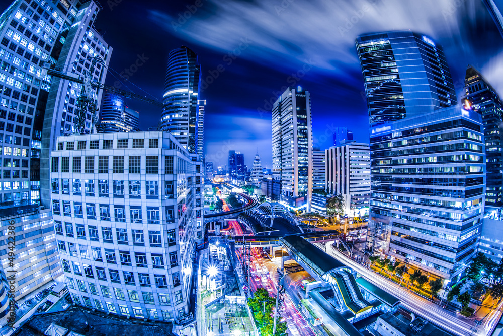 Bangkok city night view