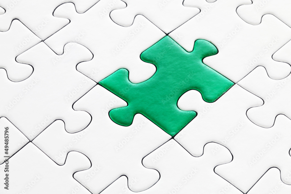 Jig Saw Puzzle - One Green Piece