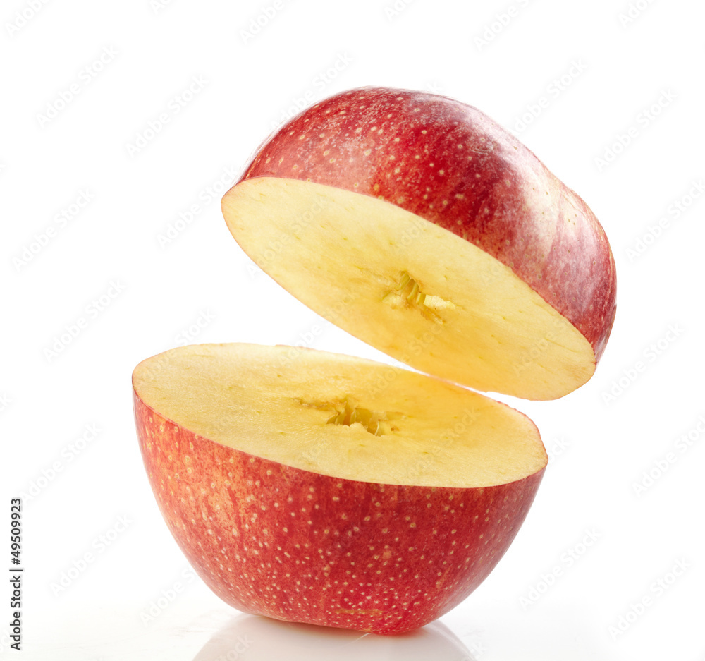 half red apple