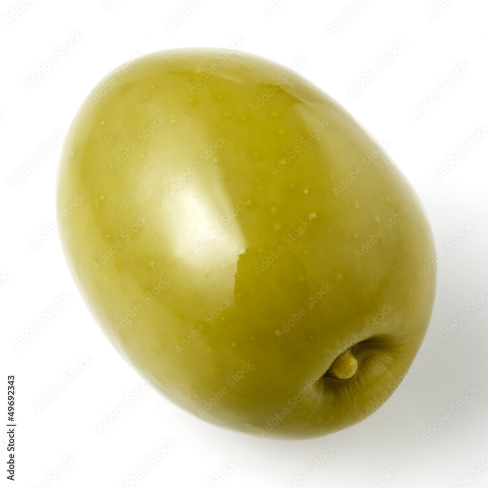 green olive isolated on white