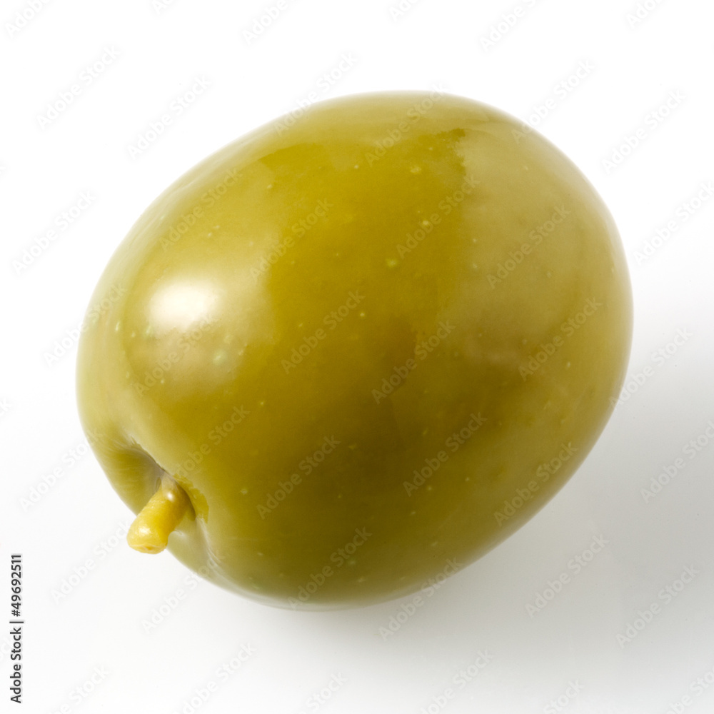 green olive isolated on white