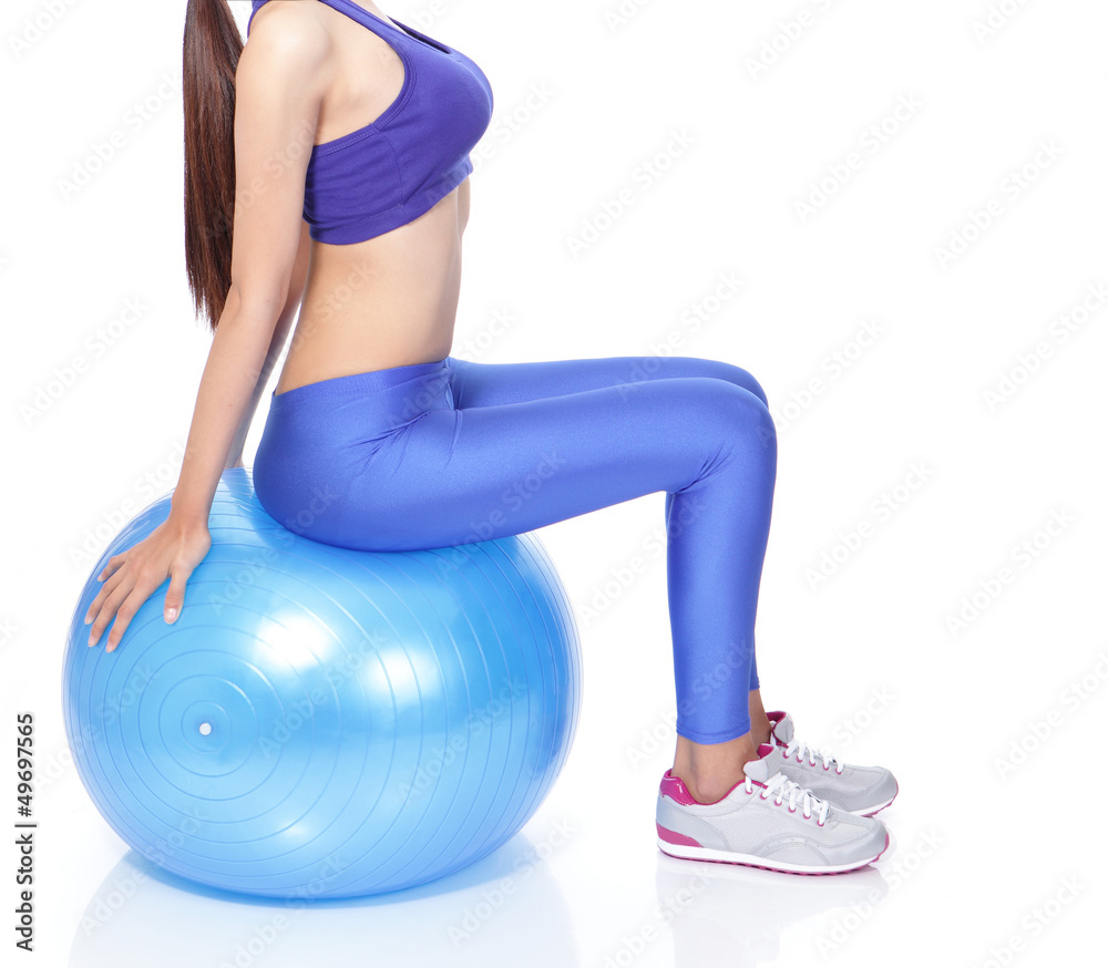 perfect woman body with fit ball