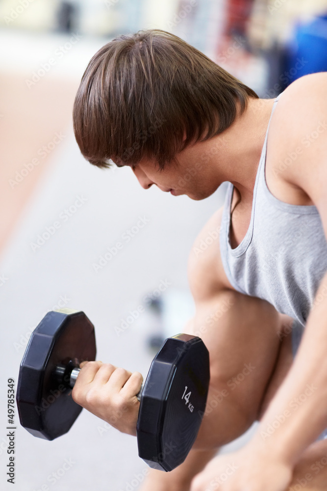 Man with dumbbells