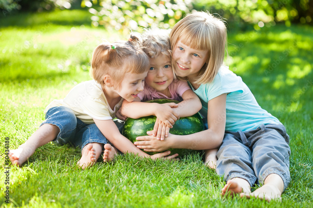 Children having picnic