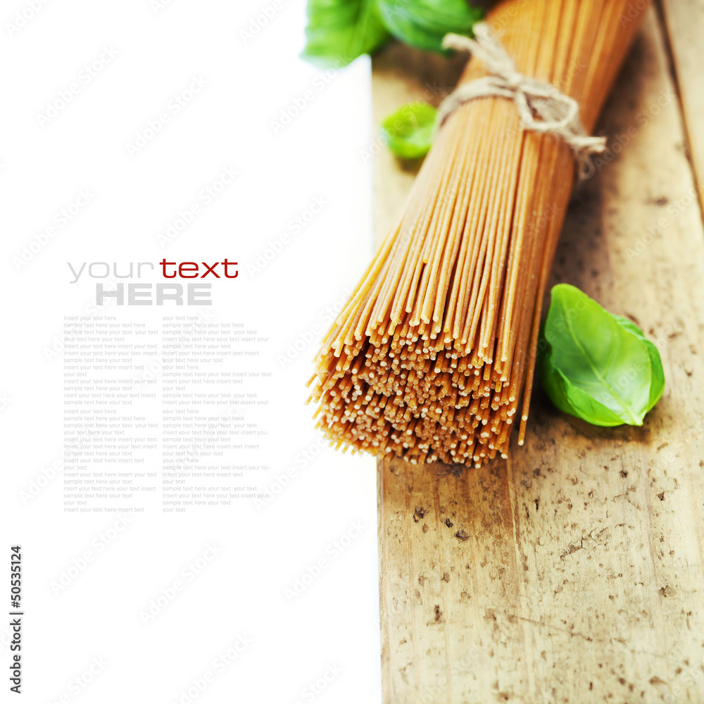 whole wheat spaghetti with basil