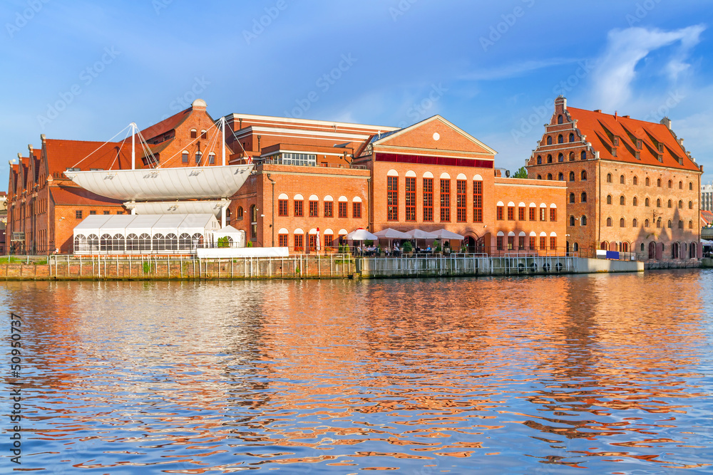 Baltic Philharmonic in Gdansk at Motlawa rivert, Poland