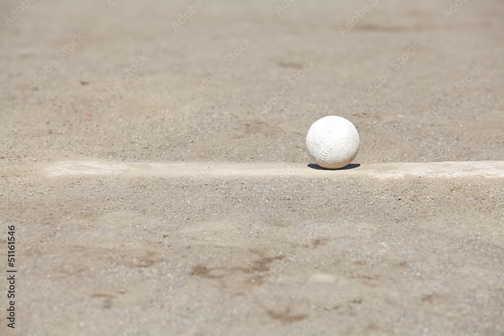 Baseball on the Pitchers Mound