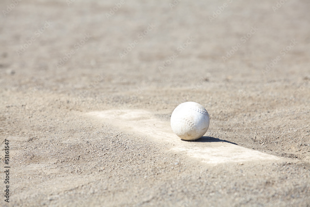 Baseball on the Pitchers Mound