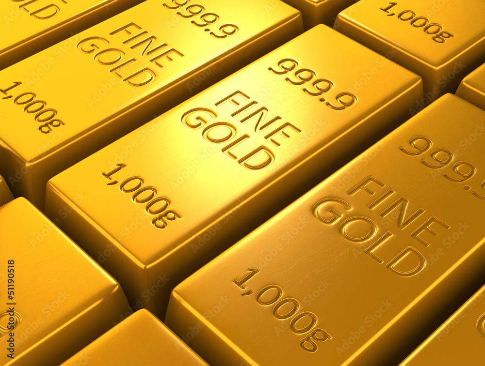 Fine gold bars