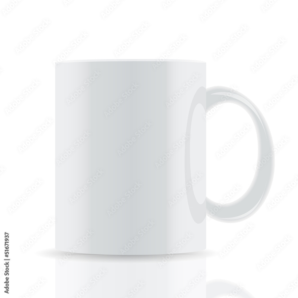 white vector cup isolated on white background