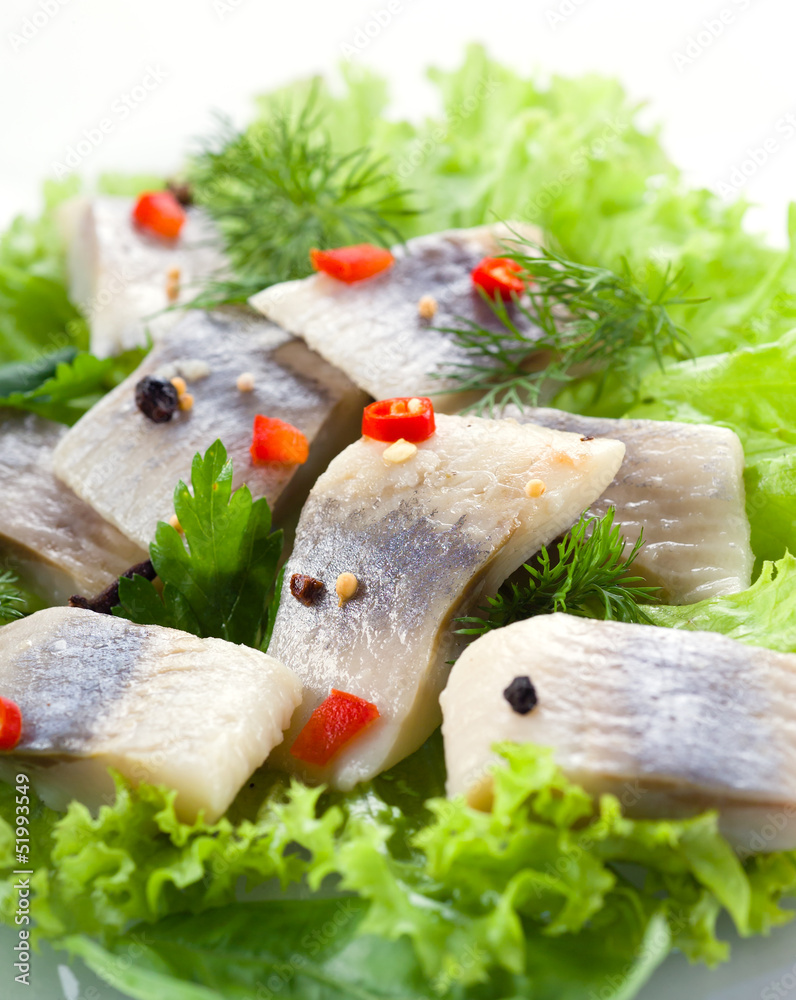 herring fillet with herbs and spice