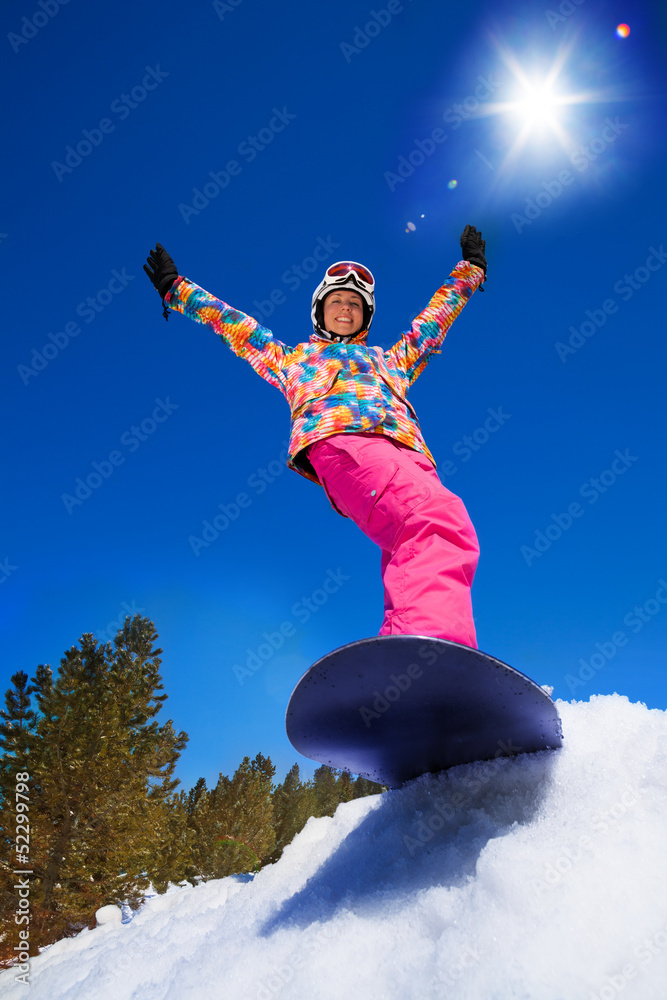 酷炫单板滑雪女士