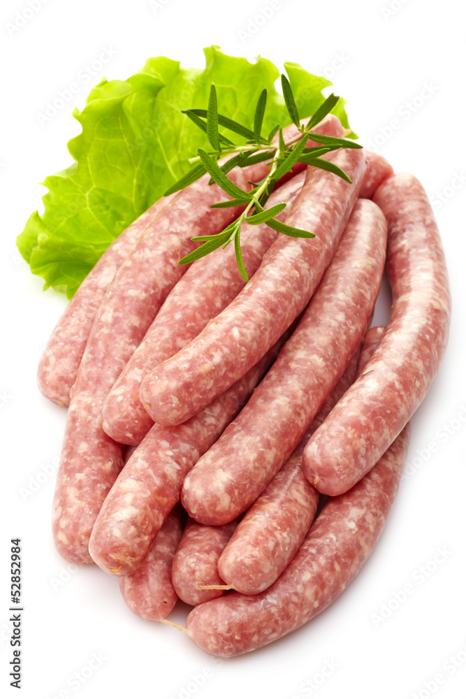 fresh raw minced meat sausages