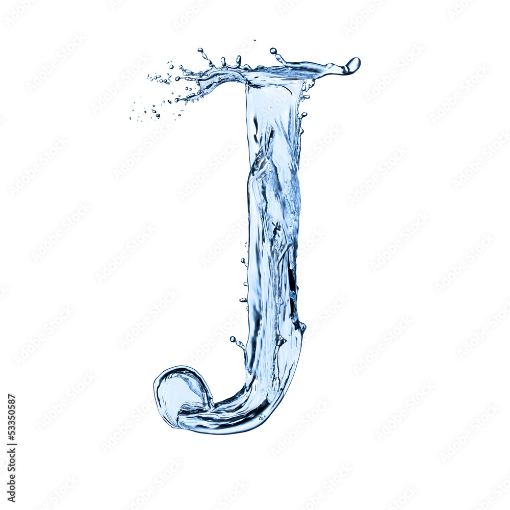 Water splashes letter