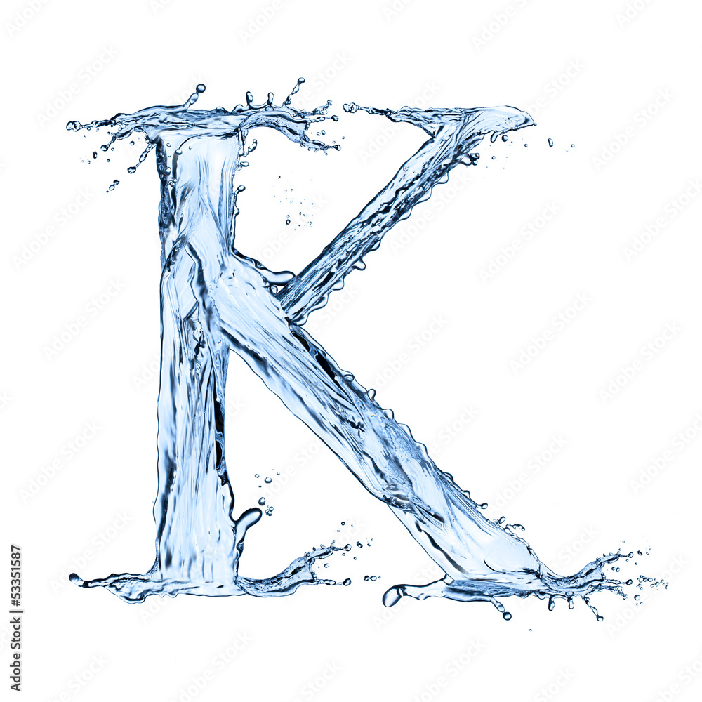 Water splashes letter