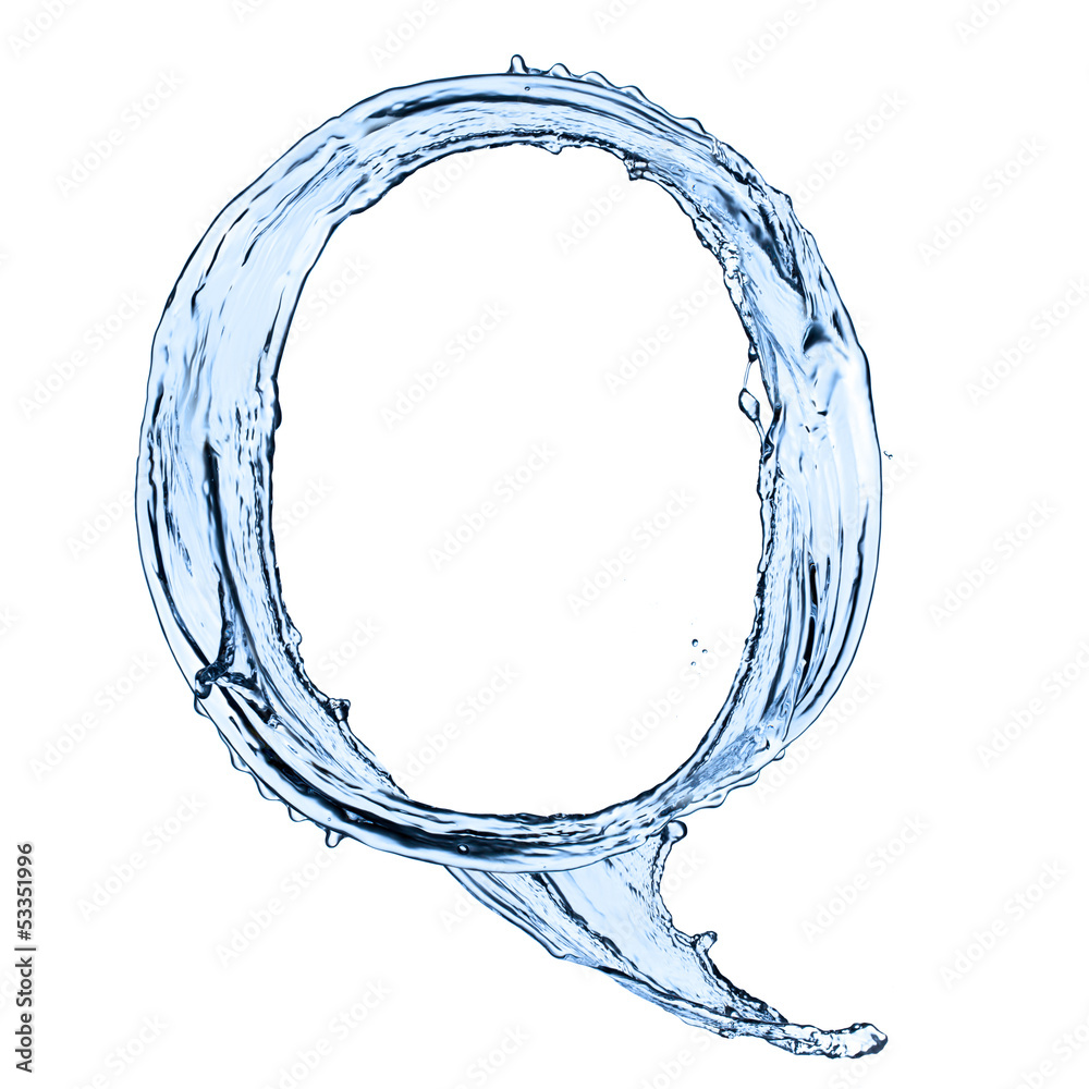 Water splashes letter