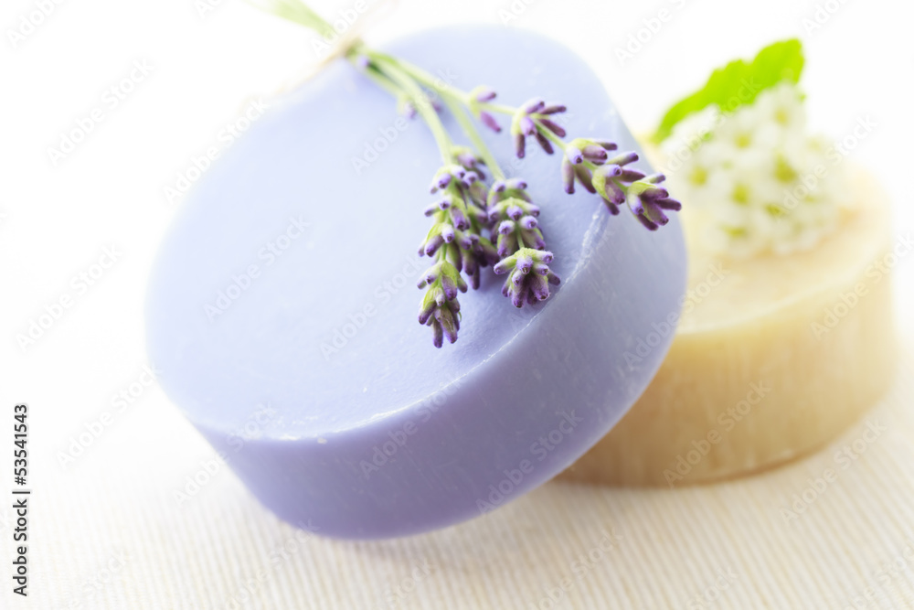 Handmade soap with flowers