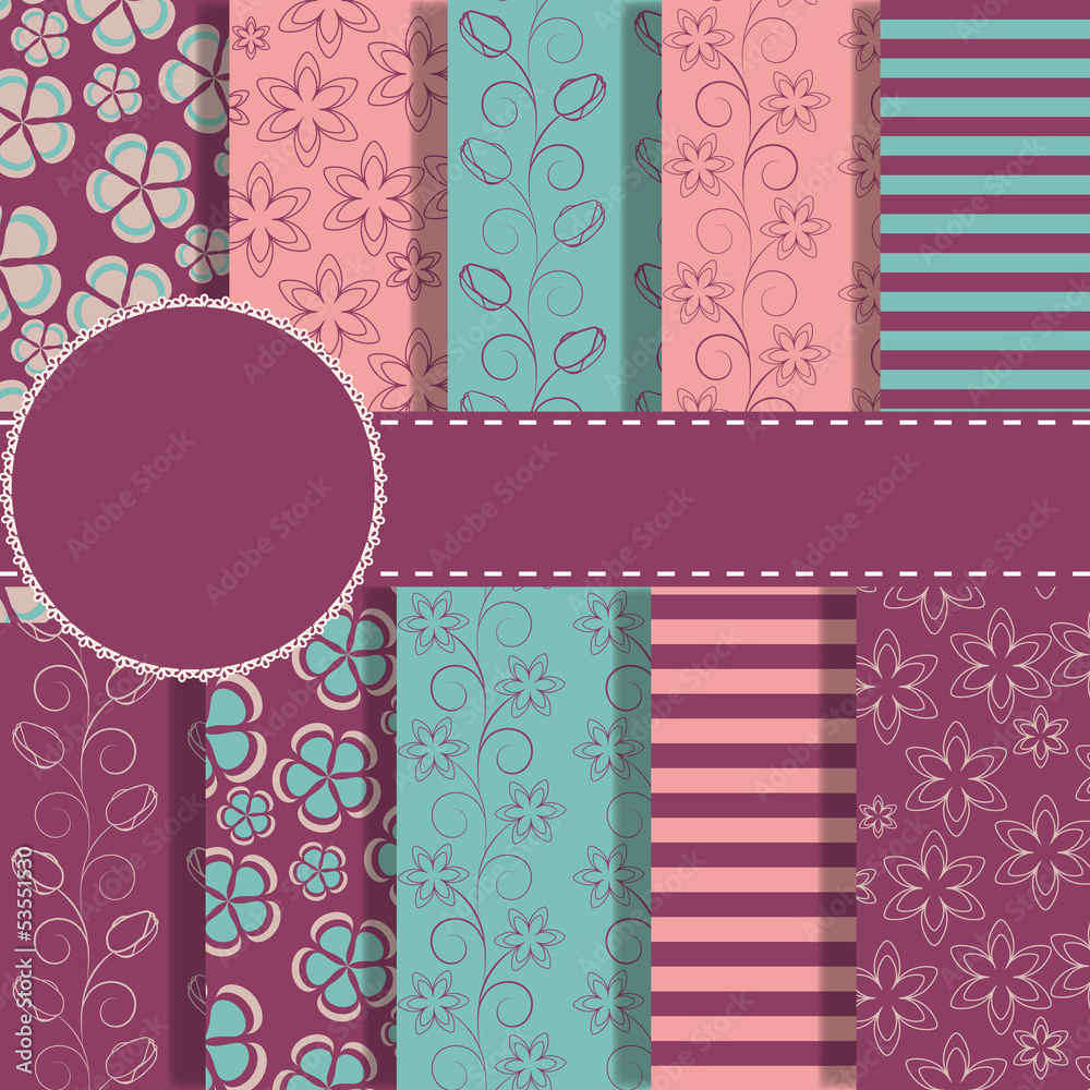 set of beaautiful vector paper for scrapbook