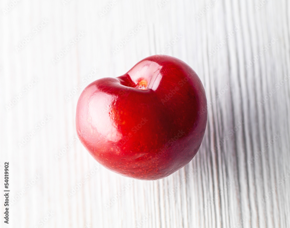 fresh red cherry macro