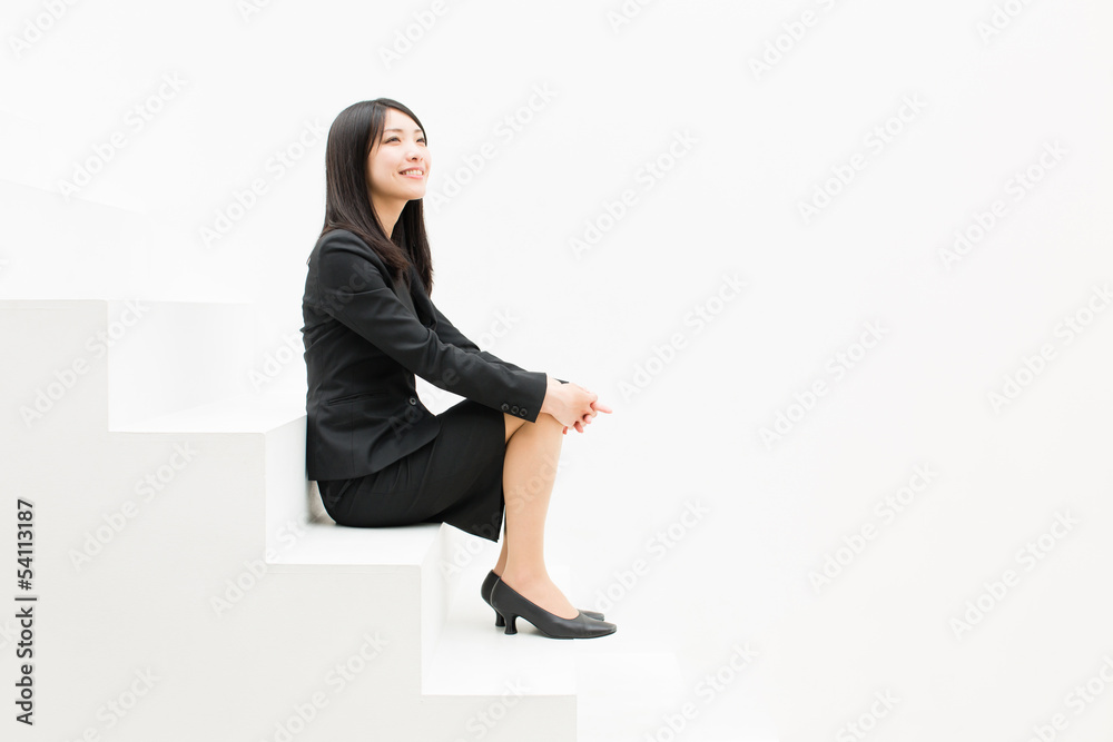 asian businesswoman on stair