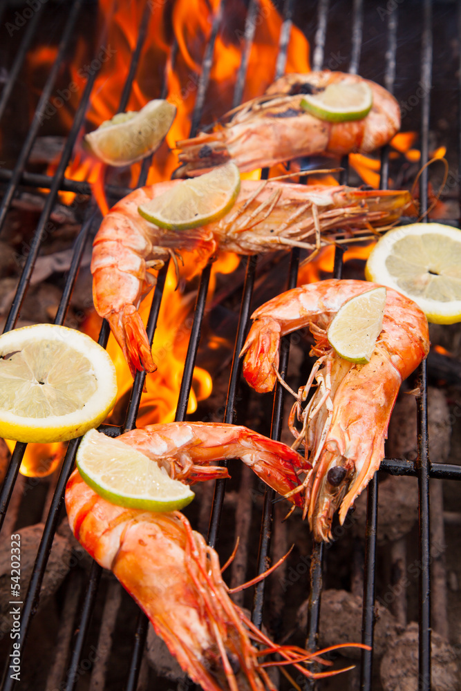 Grilled prawns