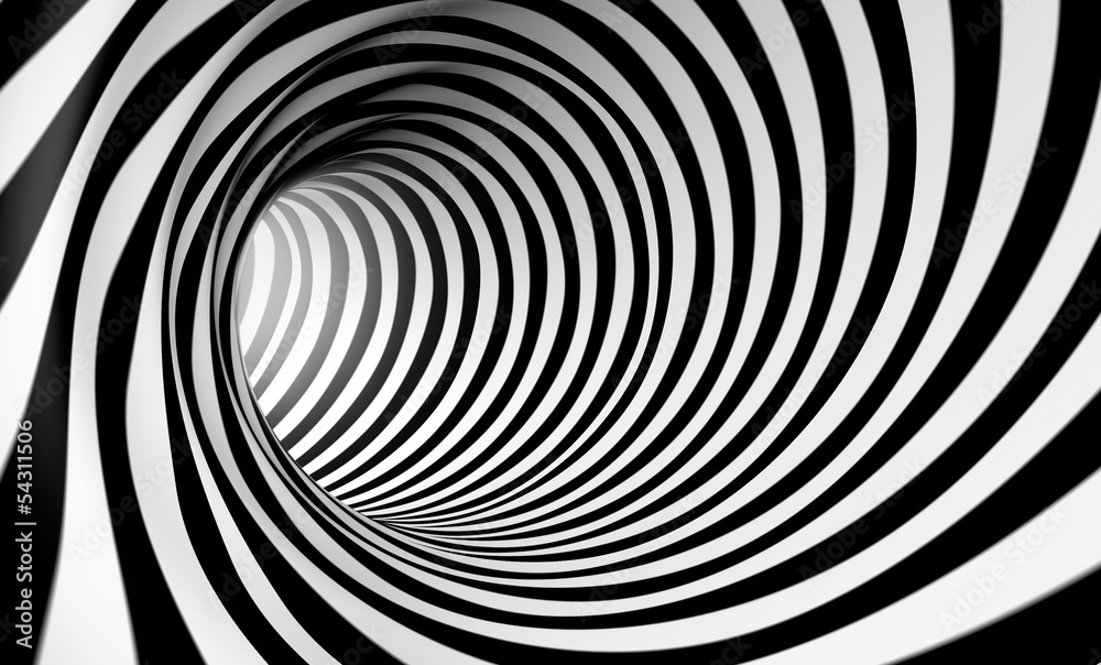 Fondo espiral abstracta 3d en blanco y negro