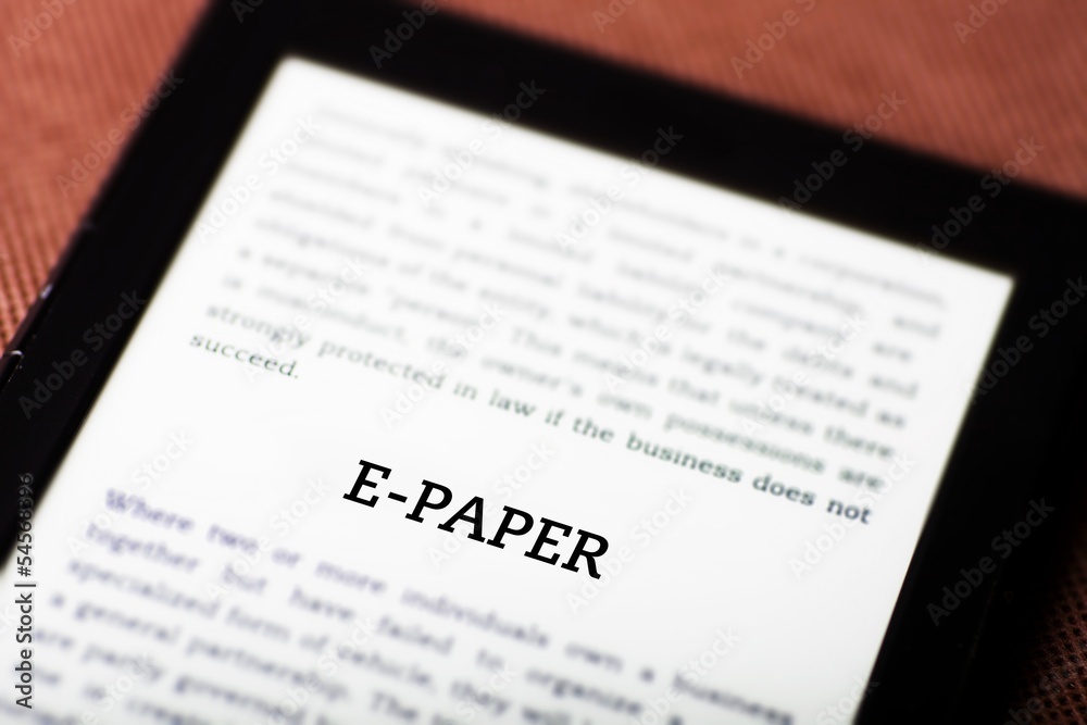 E-paper concept on tablet ebook