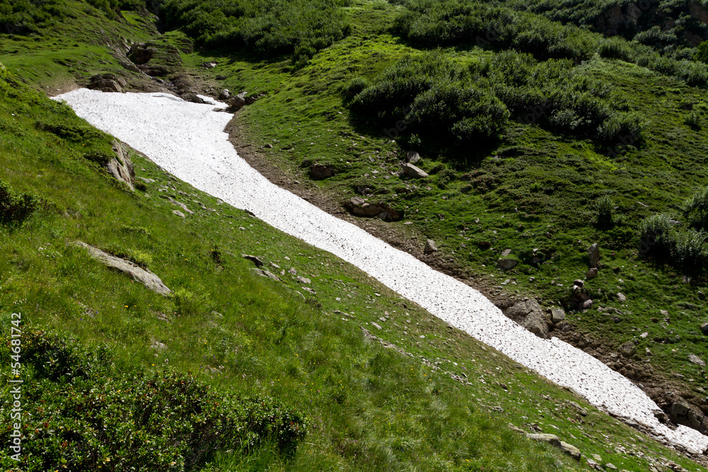 瑞士阿尔卑斯山的雪原