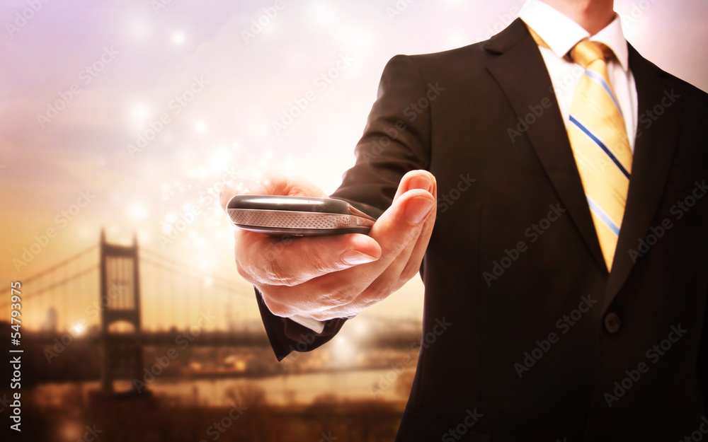 Business man with mobile phone