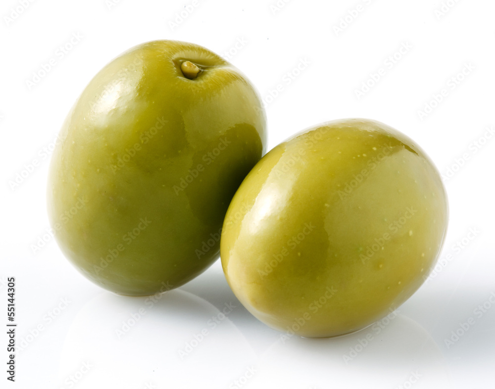 Green olive isolated