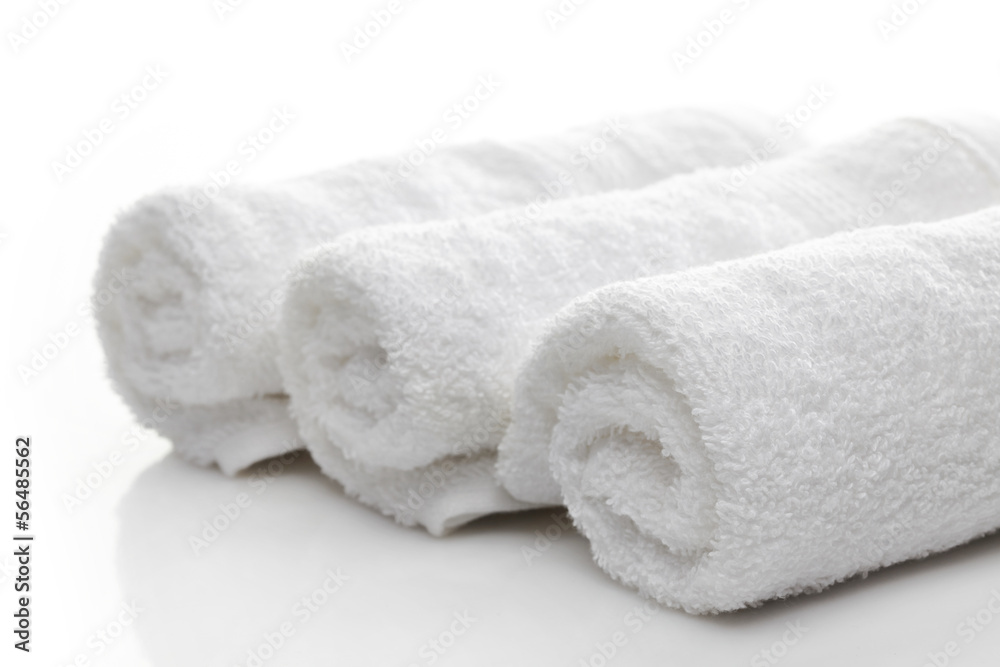 white spa towels