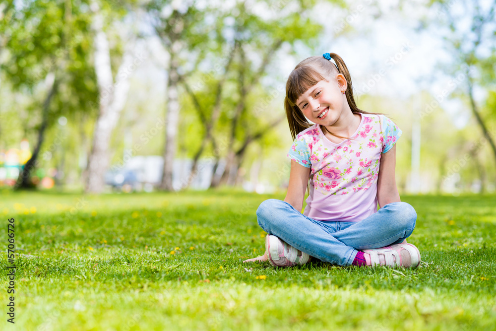 portrait of a girl in a park