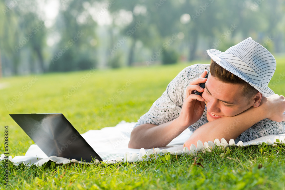 young man with a cell phone