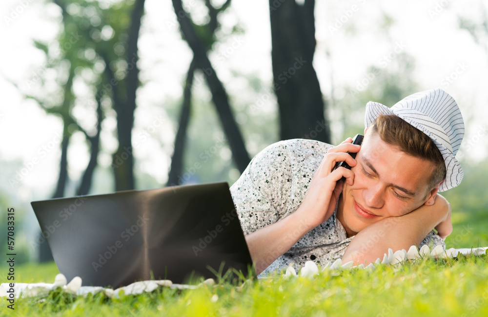 young man with a cell phone