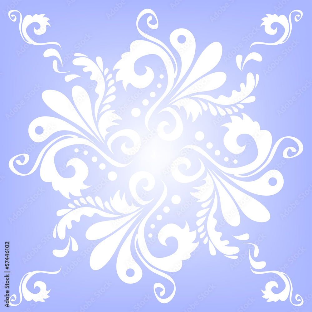 floral pattern on a blue background