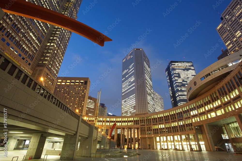 The high-rise buildings