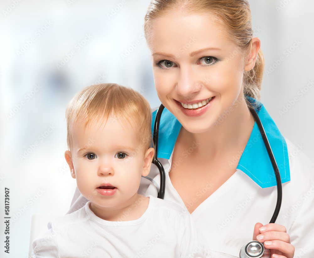 doctor pediatrician and patient happy child baby