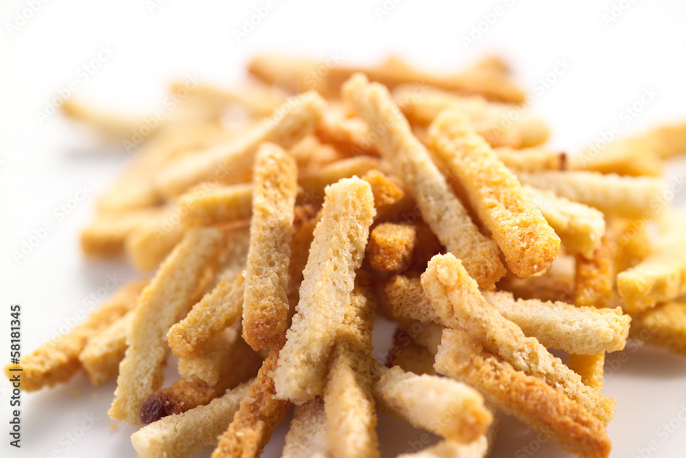 Many small salty dried rusks