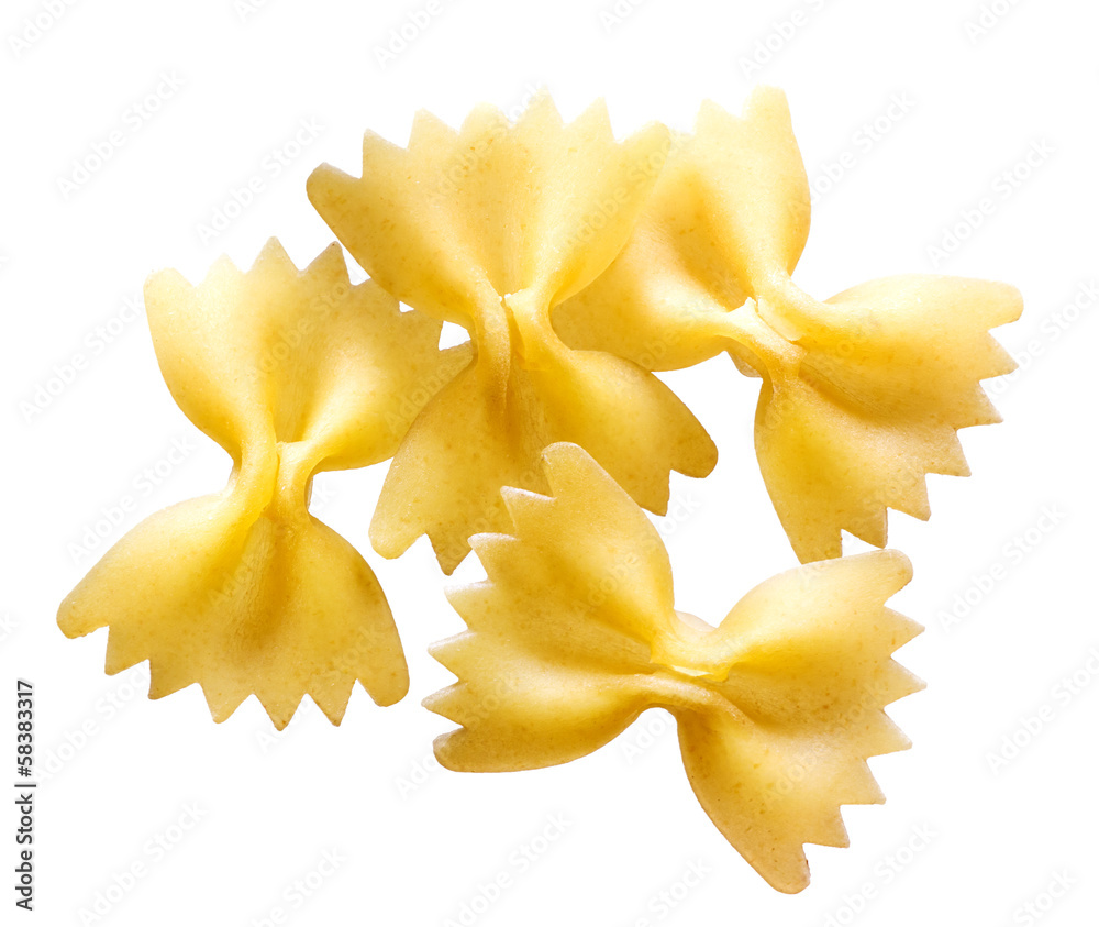 Farfalle. Pasta isolated on white background