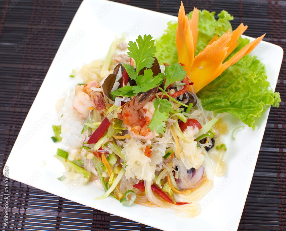 Thai spicy seafood salad